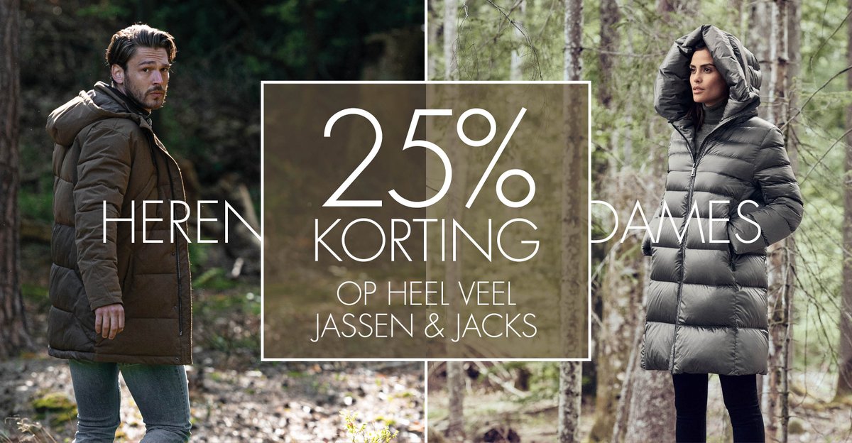 Profiteer nu van 25% korting op heel veel jassen &amp; jacks. Deze actie geldt zowel in ModeMall Wilp en CityStore Den Bosch als in onze webshop.
Dames: bit.ly/3eHy28g
Heren: bit.ly/3lgPRNO
Wij volgen in onze winkels de richtlijnen van het RIVM.