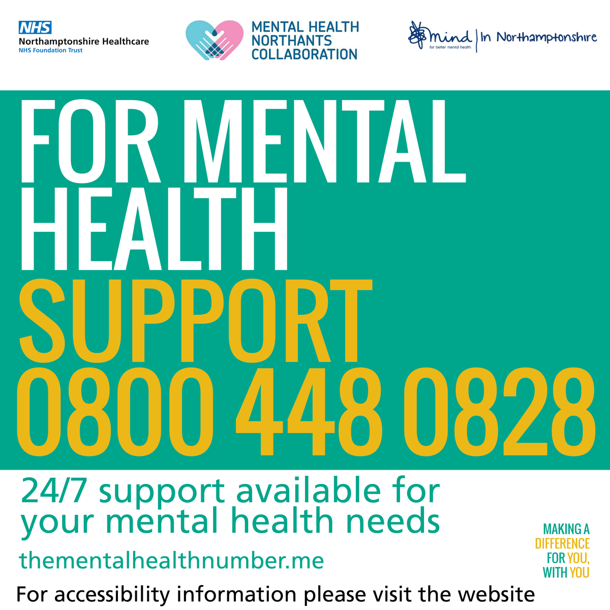 KetteringBC's tweet photo. There is round the clock mental health support available in Northamptonshire. 

The mental health number provides support 24 hours a day, 7 days a week. No matter how you’re feeling call 0800 448 0828. For more information visit: https://t.co/UioXQ0m0q8  

#NorthantsTogether https://t.co/WnSRMDy0wF
