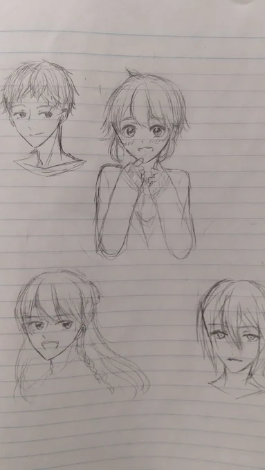 うろ覚えでどこまで描けるかな
と思ってやってみたけど原型とどめてなくて草
右下誰だよ() 