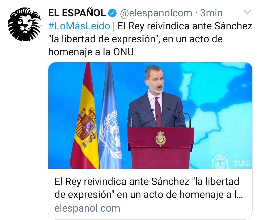 Recordemos, Majestad, que en este país hay gente procesada y condenada por injurias a La Corona. Supongo que se refiere también a eso, no?