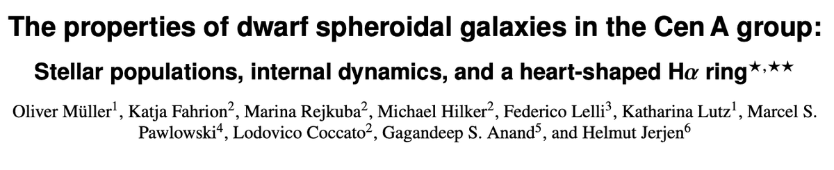 Paper day ( https://arxiv.org/abs/2011.04990&nbsp;): Lead by me and  @KatjaFah, incl.  @lellifede,  @8minutesold,  @styrofoamplates and more. We aquired 20 hours of MUSE time to follow-up dwarf galaxies around Cen A.