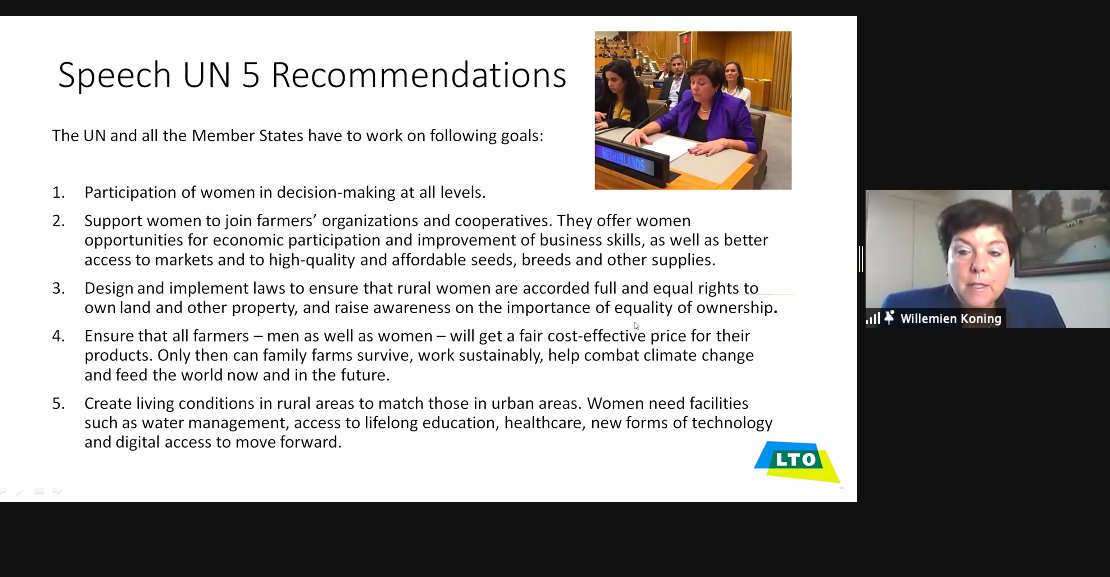 Increase women's decision-making participation, support women's membership in cooperatives, design/implement laws to ensure rural women are afforded equal rights, ensure all farmers get fair price for products, to create living conditions in the rural areas matching urban areas.