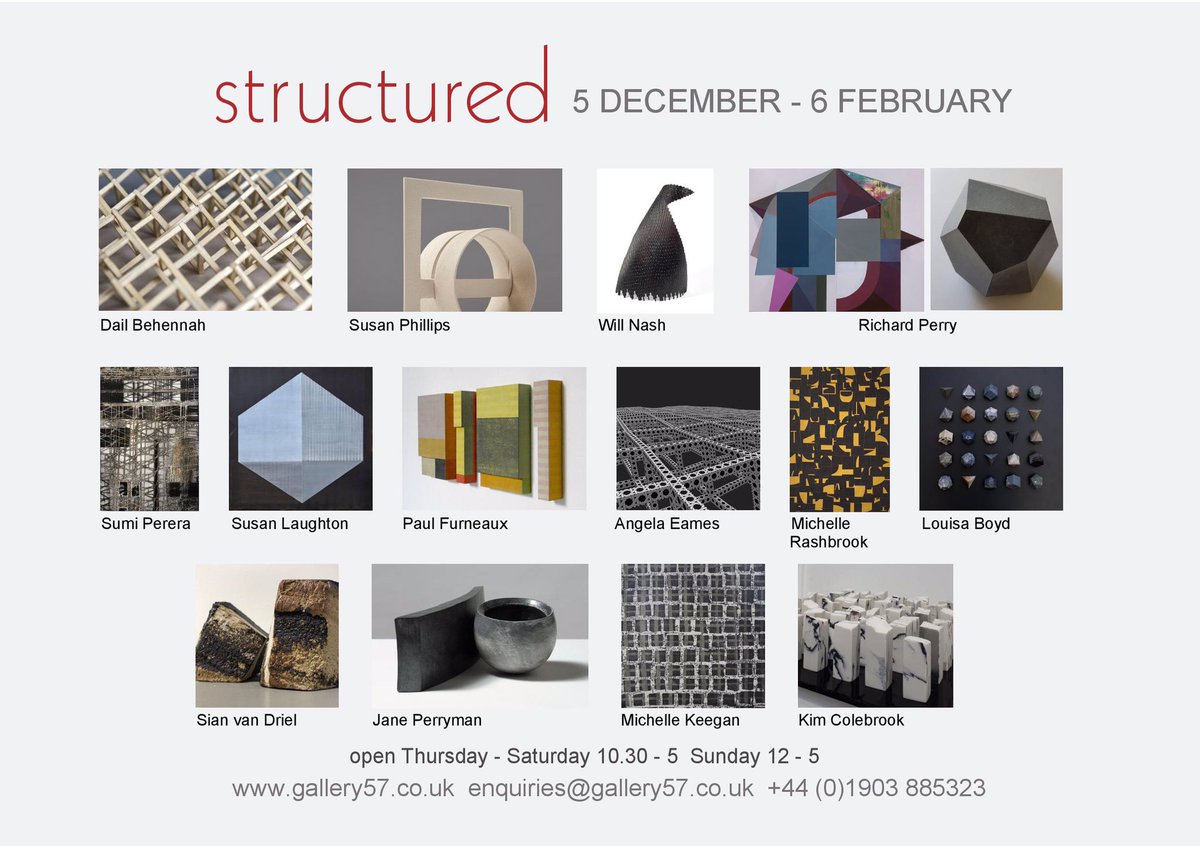 Gallery57art's tweet photo. Our next exhibition is fast approaching and it will be showing a  great collection and variety of artworks by very talented artists.  Hoping the gallery can reopen for then but if we have to begin the show online, so be it.  #structured #newexhibition #constructedform 5 Dec https://t.co/WAa3D876To