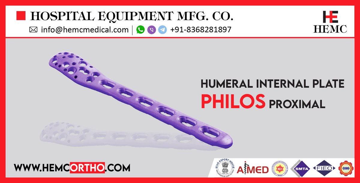 HemcOrtho's tweet image. We offers a wide variety of high quality Philos Proximal Humeral Internal Plate to our globally customers from India.
hemcortho.com/product/3-5mm-…

#PhilosProximalHumeralInternalPlate
 #LockingScrews
 #LockingPlates 
#HEMCMedical 
#HEMCOrtho
#HEMCIndia