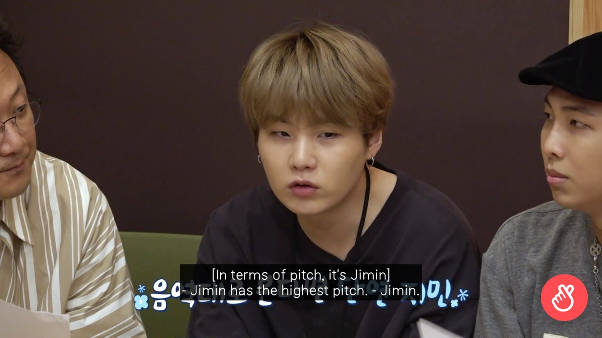 yoongi, being the biggest fan of jimin's voice