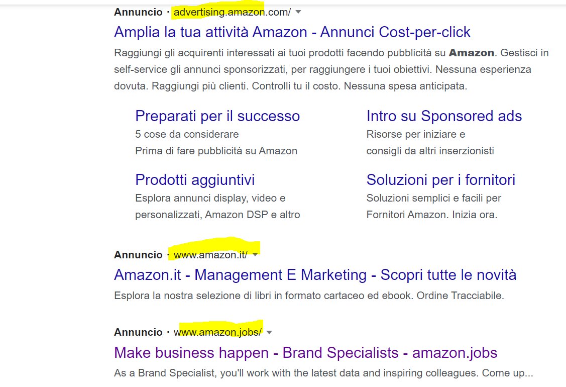 Competition? Which competition? Even if they are 3 different advertisers they refer to the same company. It would be interesting to analyze their goals and campaigns performance. #Amazon #PPC #SEM #GoogleAds #AmazonAds