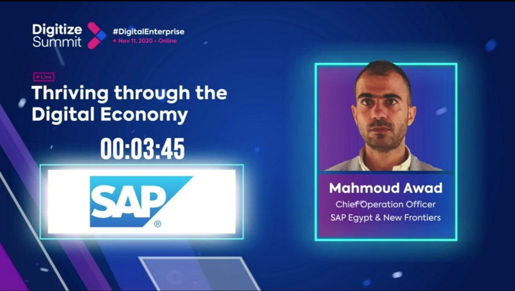 DigitizeSummit's tweet image. ⚡⚡ Mahmoud Awad from SAP Keynote ⚡⚡

Topic: &quot;VMWare Direction in Egypt&quot;
Speaker: Mahmoud Awad, Chief Operation Officer - SAP Egypt &amp;amp; New Frontiers

Watch now: buff.ly/32yg43k

#DS2020 #digitizesummit #digitalenterprise