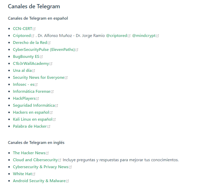 ProtAAPP's tweet photo. Gracias a la ayuda de la "comunidad", hemos completado WikiPROT https://t.co/pEIzKufFke con más canales de Telegram dedicados a ciberseguridad. Muchas gracias a @cadirneca, @TFujiwara86 y @Palabradehacker por vuestras sugerencias. https://t.co/9eeqxQWwEm