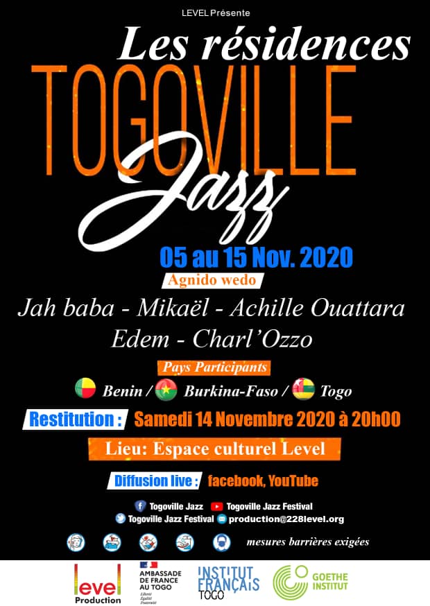 TogovilleJazz's tweet photo. Résidences Togoville Jazz : Agnido Wèdo
Les couleurs des Musiques d'Afrique. 3 pays : Bénin, Burkina Faso, Togo. 5 artistes : Jah baba, Mikael, Achille Ouattara, Edem, Charl'Ozzo. 10 jours de résidence pour de bonnes sonorités. Rdv le SAMEDI 14 Novembre à 20H pour la restitution. https://t.co/lRp1kAEAVH