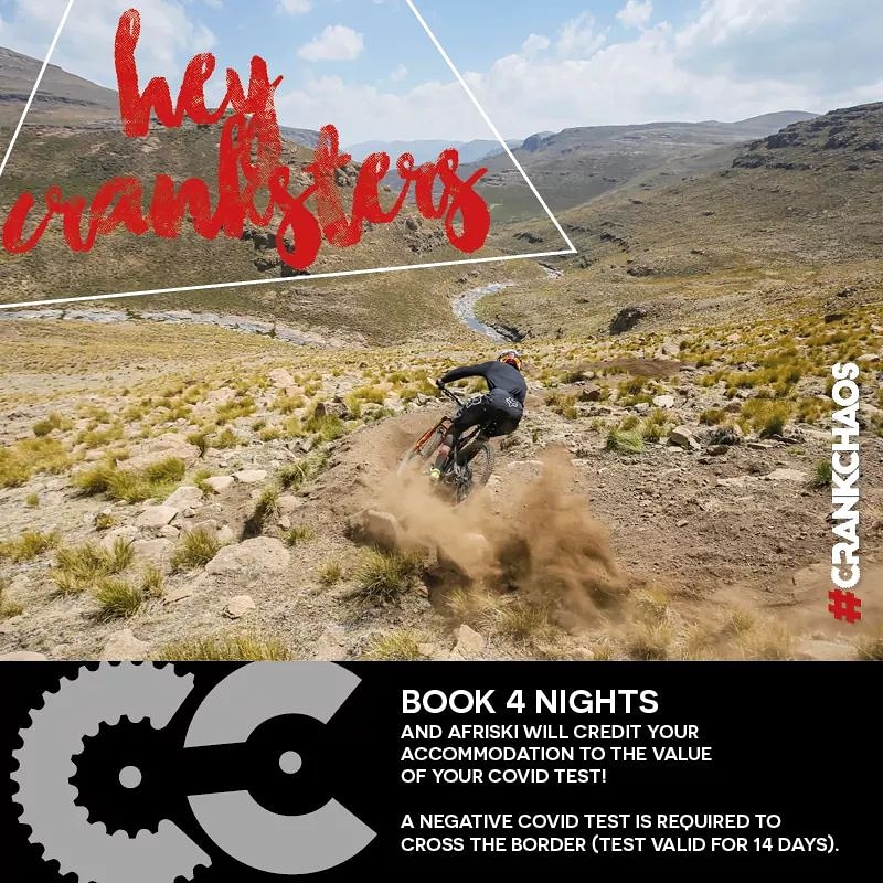 The trails are in prime condition and the lift &amp; Shuttle service is operating.
 
Book a 4 night stay at <a href="/SkiAfriski/">AFRISKI</a> and Afriski will credit your accommodation to the value of your Covid test!

**A Negative Covid test is required to cross the border (valid for 14 days)