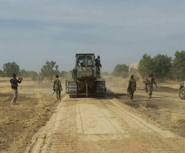 Nigerian caterpillars were busy clearing the Sambisa to give way for the construction of a shooting range and sporting complex for the Nigerian army to hold sporting events...well the rest is history. The army was even lucky to hold one sporting event. The moment