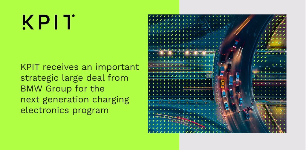 KPIT's tweet photo. KPIT has received an important strategic large deal from @BMWGroup for the next generation charging electronics program. The engagement covers software development, integration, and maintenance of a combined #powertrain coordination unit. Read more here:
https://t.co/84jHzxgnhq https://t.co/Q2vebDmZWz