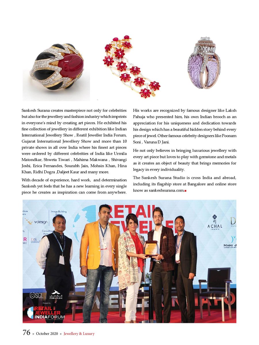 No one cover like Jewellery &amp; Luxury Online Monthly Magazine world wide, Divert your Press release, Images, Photographs, Advertisement for maximum media mileage and coverage - Raj Salian (editor &amp; publisher)  M +91 8369985311 jewelleryandluxury@gmail.com jewelleryandluxury.com