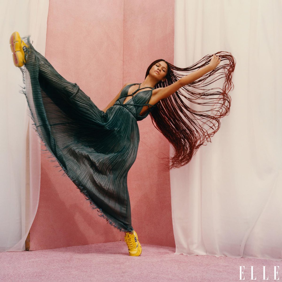 enews's tweet photo. Zendaya once said she started going by only her first name because she "thought it was cool, like Cher or Prince," and if that isn't ✨ manifesting ✨ we don't know what is. (📷: Micaiah Carter for Elle) https://t.co/O45FvJkN8F