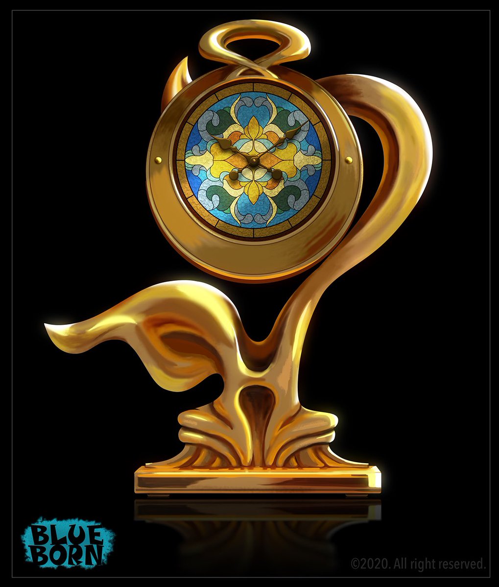 New rendering #tableclock #clock #artnouveau blueborndesign.com/2020/11/11/2d-…