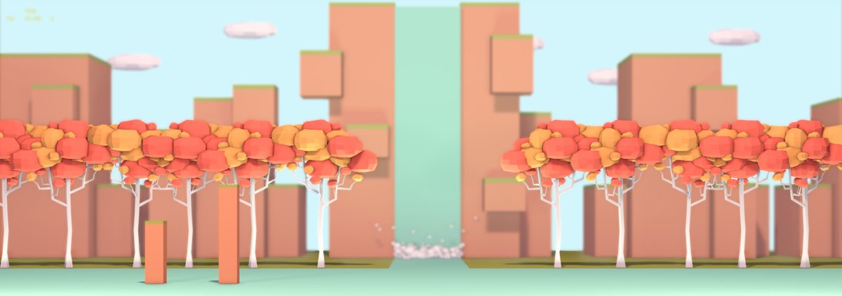 These are some of my original concepts for our game. I was going for a very simple toy look with boxes as obstacles, but it's starting to stray from that. In the end, I hope I can create environments people will have fun zooming through! #indiedev #gamedev #lowpoly