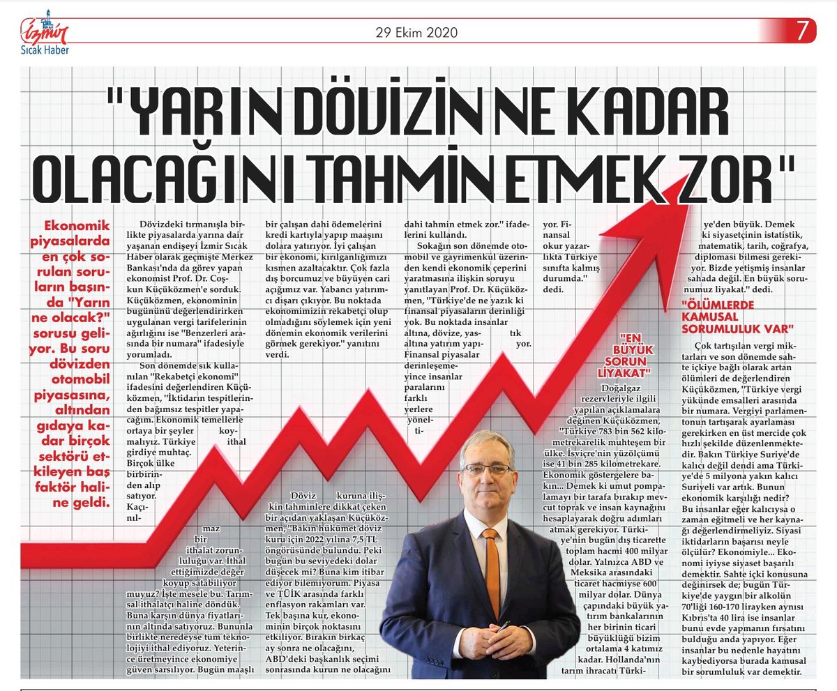 Döviz kurları, atamalar ve sahte içkiden ölüm. Yerli film gibi hepsi bir arada. Hem de 3 hafta önce yapılmış bir söyleşi...