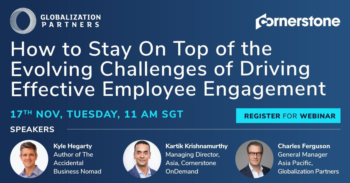 GlobalEOR's tweet photo. Join us together with @CornerstoneInc and @LeadershipNomad as we discuss techniques to enhance remote employee engagement and the new approaches to staying on top as we pivot to the realities of the ‘New Normal’ global economy. https://t.co/1zNBwqlbCD #HireTheWorld #SucceedFaster https://t.co/MZmLnbDMEE