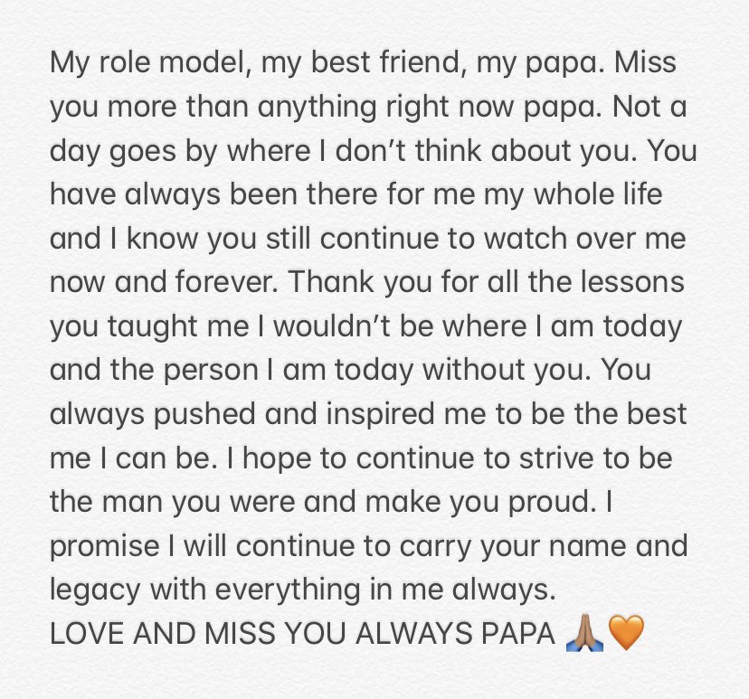 VincentFarrar1's tweet image. My role model, my best friend, my Papa. Miss you more than ever 🙏🏽🧡