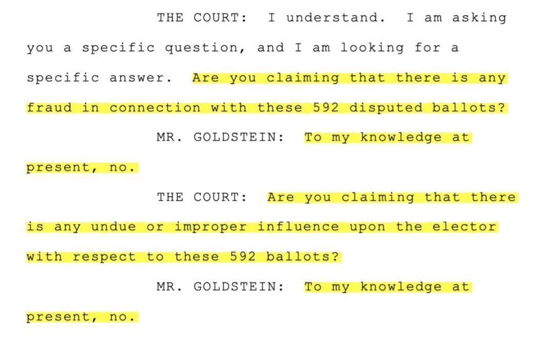 Sue_twitts's tweet photo. @marceelias What the duck?!?!  How can one file a lawsuit to a crime and think that they can win their claim if the answer to the court's question is "to my knowledge, at present no"?!?!?!  WHAT IDIOTS!!!  All I can say is, AMERICA RESTS IT'S  CASE!!! https://t.co/JQNfExKJr4