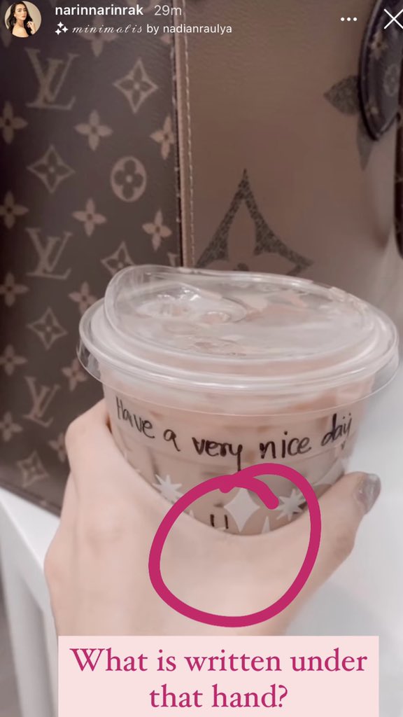 Minminmin2020's tweet photo. So what is written under that hand? The name of the person who bought it? 

#iknowwhatyoudidlastmonday represented 

#เข้มมุก #เข้มหัสวีร์ #มุกดานรินทร์รักษ์ https://t.co/9BFhOT6jmE