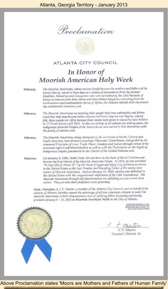 On The Record: Proclamation stating “Moors are Mothers and Fathers of Human Family.” 9.13