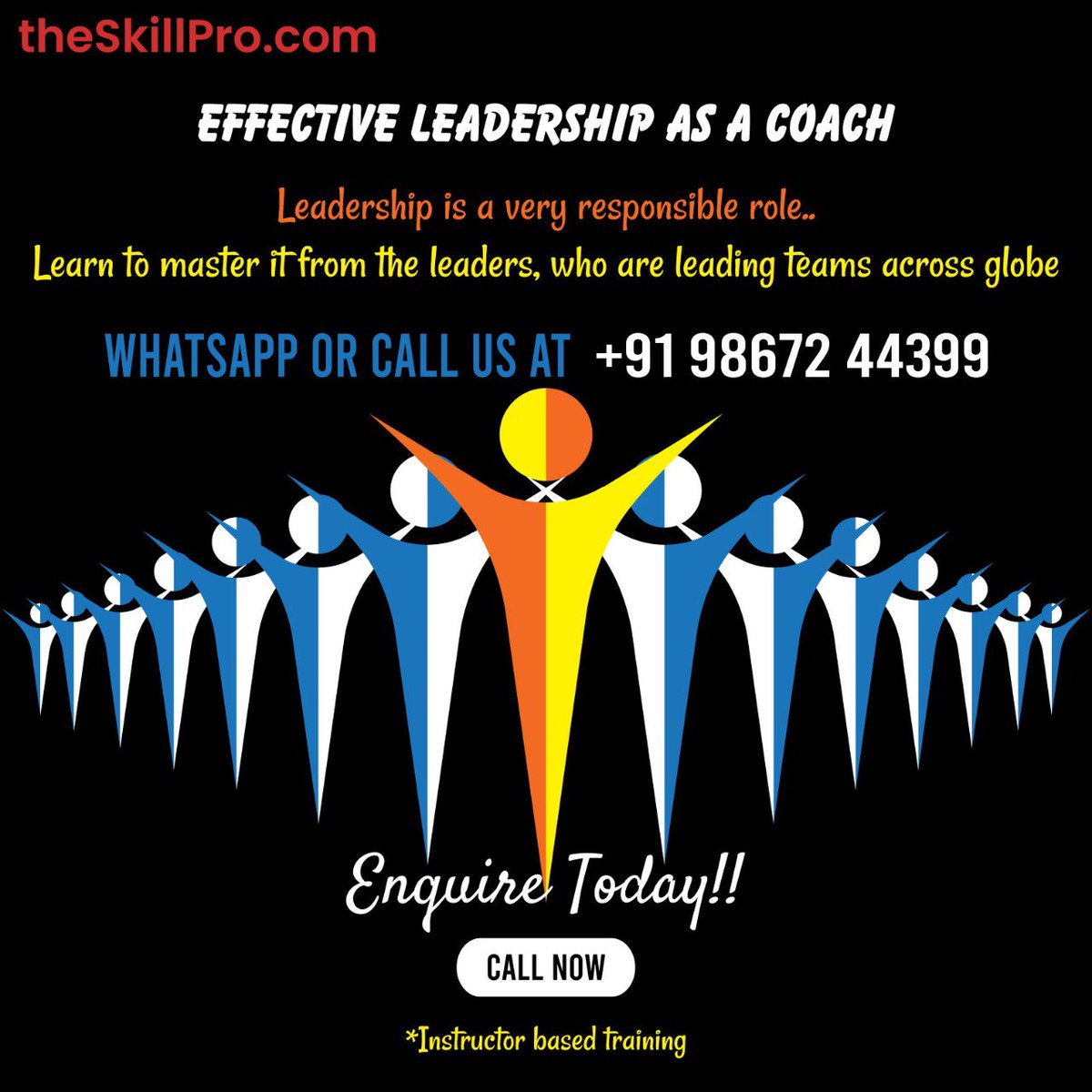 theSkillProcom's tweet photo. Register today- https://t.co/9z3vSZABi6

Visit- https://t.co/FldhfFxTp2

Cultivate strong leadership skills as a coach. Learn from the leader who is handling teams across globe... Call us now!! 

Call or WhatsApp us at +91 9867244399

*Course is designed for leaders #leadership https://t.co/uFgD3N13FJ