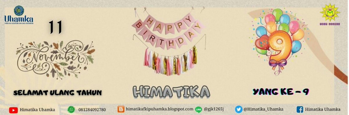 HIMATIKA_UHAMKA's tweet photo. [Selamat Ulang Tahun, HIMATIKA]

Sudah 9 tahun HIMATIKA terbentuk. 
Semoga kejayaan mu terus abadi dan terus berkembang menjadi yang terbaik. 
Rumah yang akan terus menjadi tempat kembali keluarga HIMATIKA. 

#HappyBirthday
#HimatikaUhamka
#FkipUhamka
#Uhamka https://t.co/aVU0q71fOv