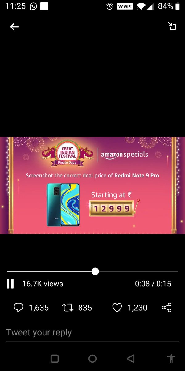 gpjain's tweet photo. @amazonIN #AmazonSpecialsRedmiNote9Pro  #AmazonFinaleDays https://t.co/cWRJObj6sw