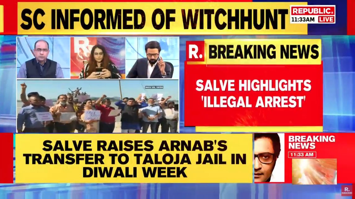 republic's tweet photo. #IndiaWithArnab | There is no doubt about what they are trying to do: Harish Salve arguing for Arnab Goswami in the Supreme Court; Tune in for #LIVE updates here - https://t.co/RZHKU3fdmK https://t.co/SBYWQaqlAx