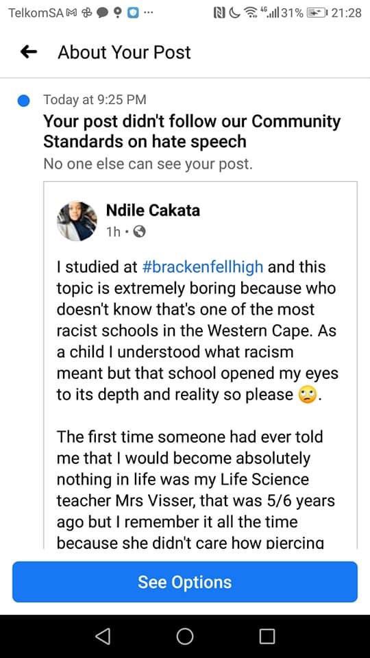mlamli021's tweet photo. My 12 year old daughter once lead a racist protest in Brackenfell primary. She is too young to understand racism but the school made her understand. So I believe this. @JuliusMalema @FloydShivambu @AdvoBarryRoux https://t.co/AIXAvfH9n0