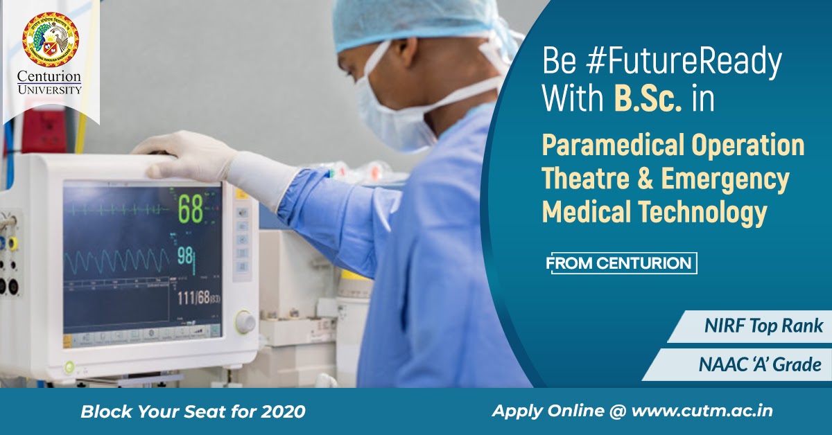 CUTMIndia's tweet photo. Do you want to excel as a professional skilled and well-conversant in paramedical operation theatre technology and emergency medical technology? 
 Then, Apply through #CUEE @ https://t.co/zkifrO5sxy or Call 8260077222 for any Assistance. 
 #CenturionUniversity #Paramedicalcourses https://t.co/jLJMmJ66Ew