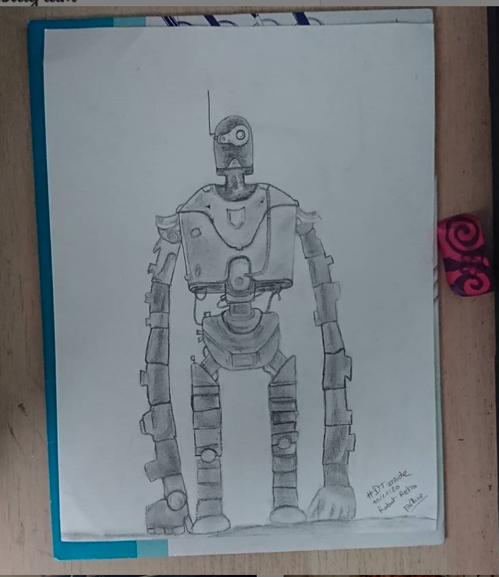 Folkine_'s tweet photo. J'étais parti sur un jouet robot tout simple, j'ai recherché quelques inspirations je suis tombé sur @miyazaki-ru. J'ai essayé, j'en pouvais plus, énormément de détails en 3h..j'ai fini à l arrache. Mais j'adore ce robot ! #DTInside #drawtogetherinside #nyo #robotretro #robot https://t.co/3h6NgQMzPH