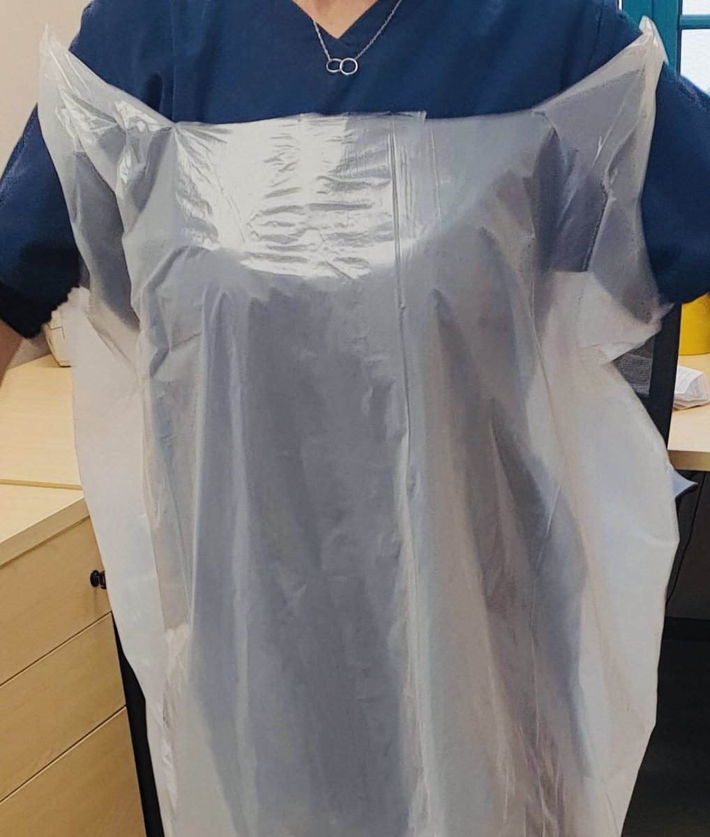These are repurposed bin bags. They have just been sent to a GP practice as official PPE.Thank you,  @drTeaLady for sharing. @MattHancock please can you explain as a matter of urgency why, in the midst of the Covid second wave, NHS staff are being issued with bin bags?