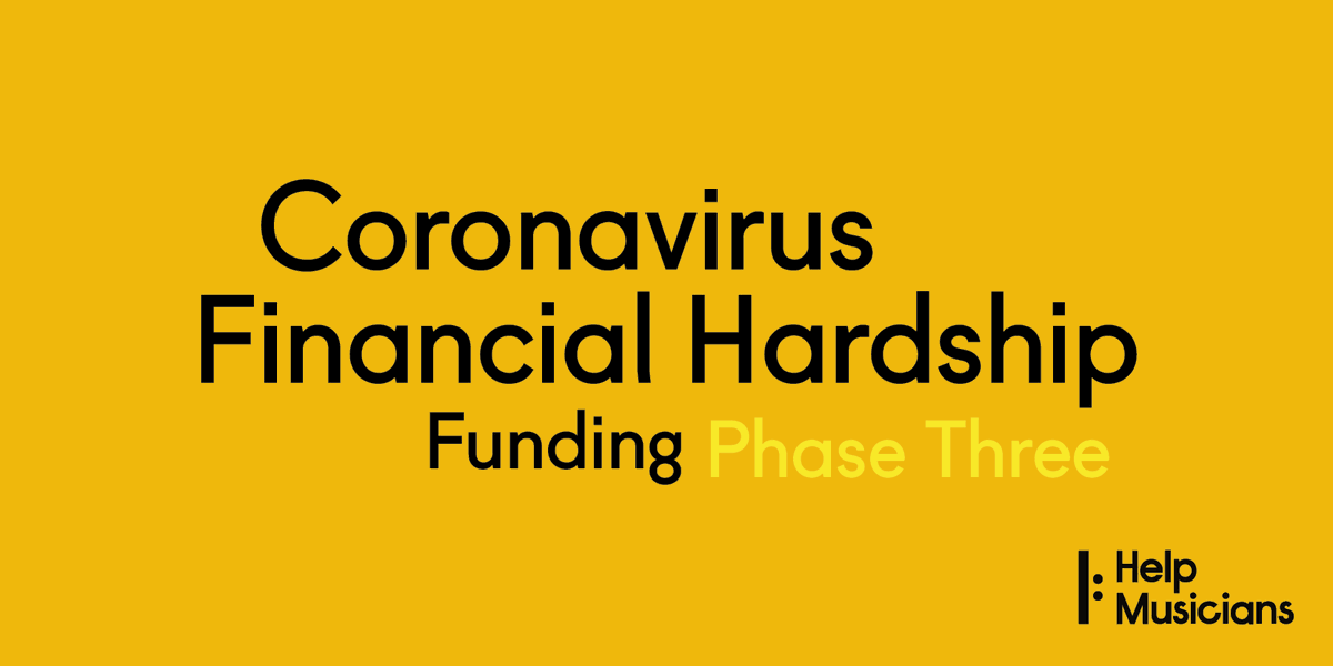 With Coronavirus restrictions still preventing musicians earning, today we open Phase 3 of our Financial Hardship Funding. This support is for professional musicians who fall through the gaps of government support or are unable to make ends meet bit.ly/3nel58O