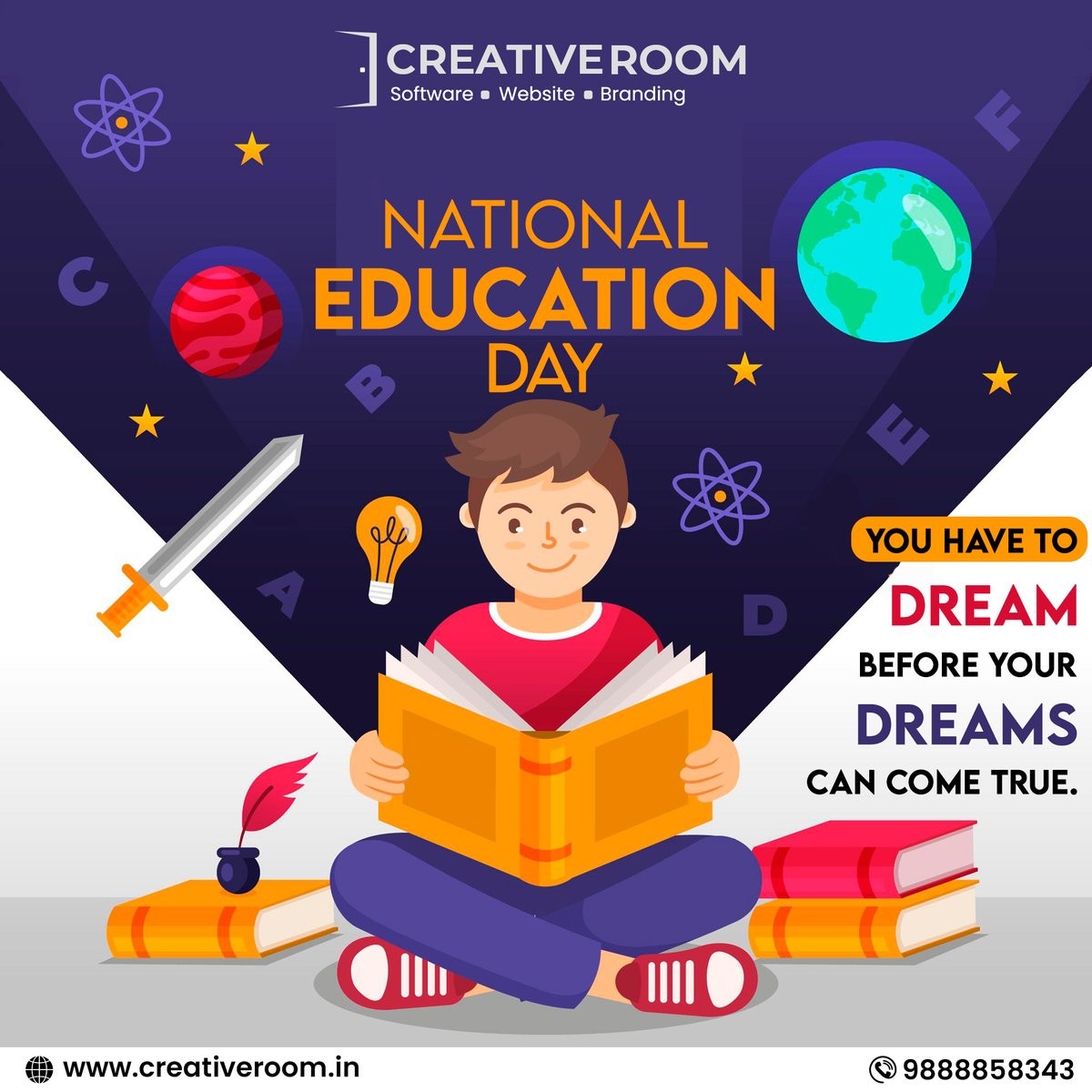 creativeroominc's tweet photo. You have to Dreams before your Dreams come True.
..........📚HAPPY EDUCATION DAY📚.............
#education #NationalEducationDay2020 #educateyourself #creativeroominc https://t.co/07cQfoLYgN