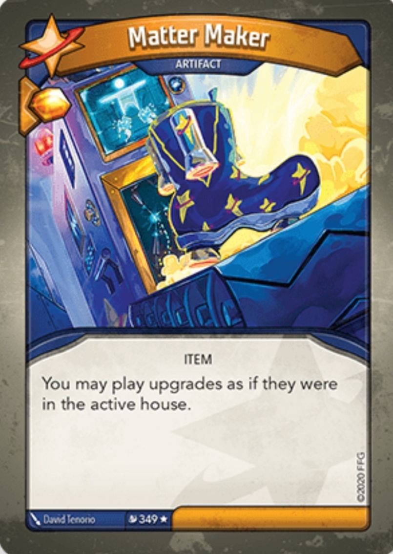 Quyznaro's tweet photo. Buenos días Crisol. Habrá mazos donde no sirva para nada, pero otros donde la #CardoftheDay cambiará radicalmente el modo de juego. #Keyforge #StarAlliance #KeyforgeMassMutation @ckmspain @FFGames @FFGames_ES @Asmodee_Spain https://t.co/a9ecuaLjYW