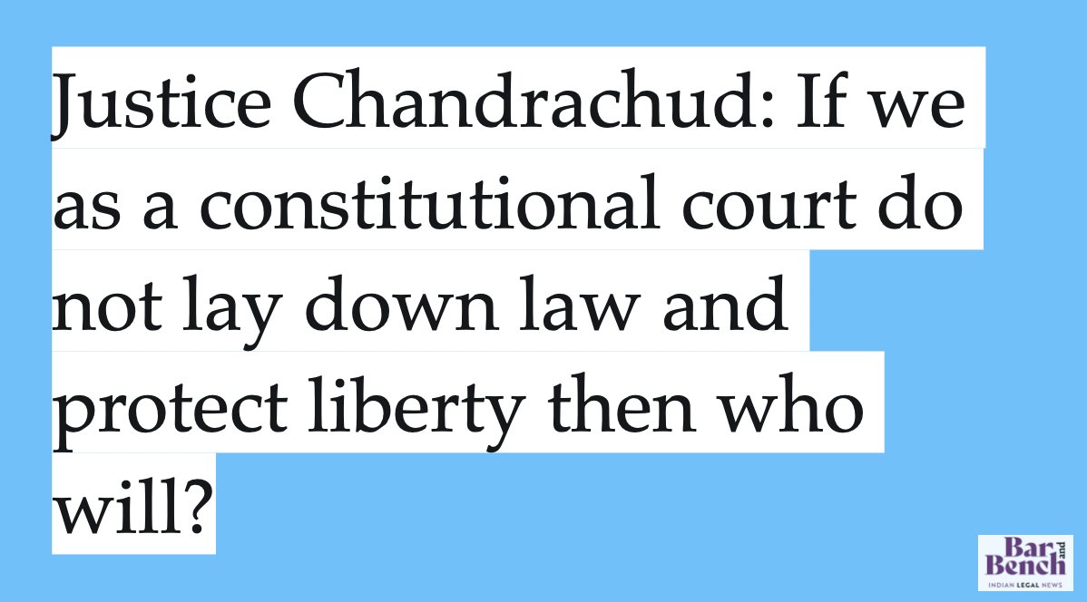 Justice Chandrachud: If we as a constitutional court do not lay down law and protect liberty then who will? #SupremeCourt  #ArnabGoswami