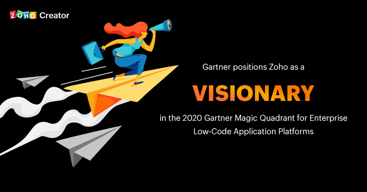 ZolutionCo's tweet image. Zoho Creator positioned as a Visionary in the Gartner Low-Code Magic Quadrant.  Get your complimentary copy of the report here zoho.com/creator/gartne…