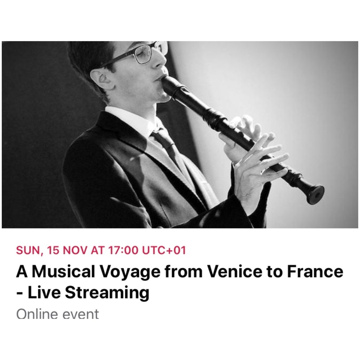 Baroquevenice's tweet photo. This Sunday, 15 Nov 5:00 pm
AMORE – AMOUR: A MUSICAL VOYAGE FROM VENICE TO FRANCE
LIVE STREAMING
VMP invites you to join us on a musical voyage from Venice to France, exploring the great music of both republics.
#EventiVenezia #Venezia #Baroque #Concertstreaming #streaminb https://t.co/ZxtTx3CO0U