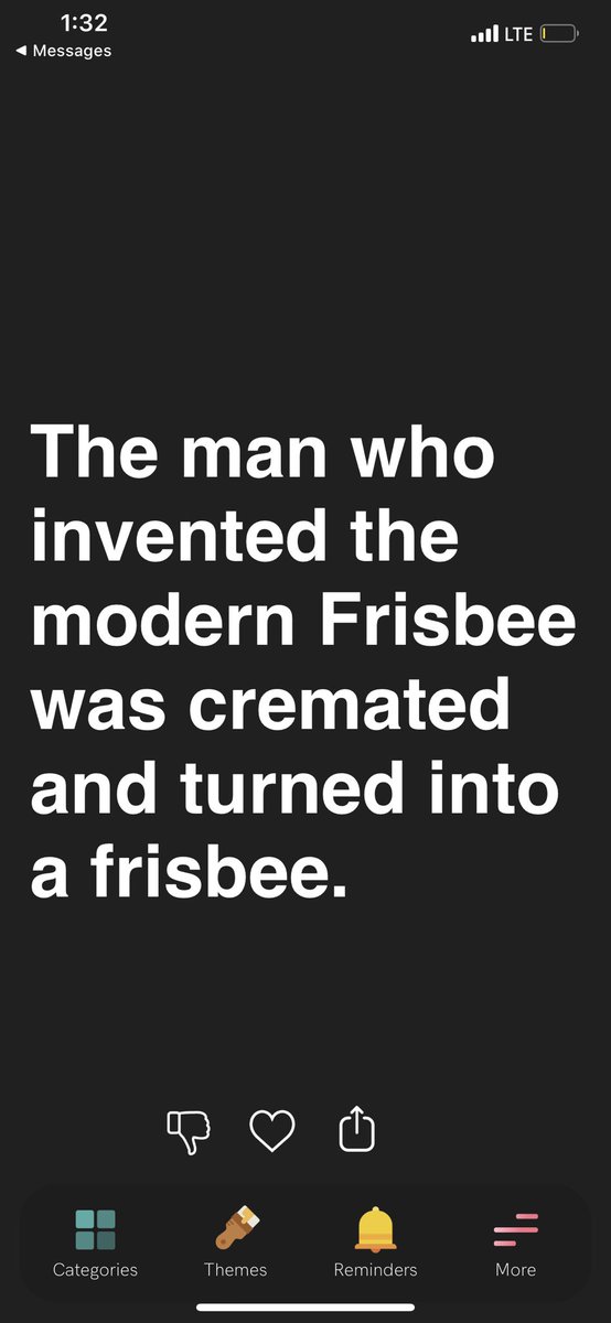 This fact popped up on my phone from a facts app and I-