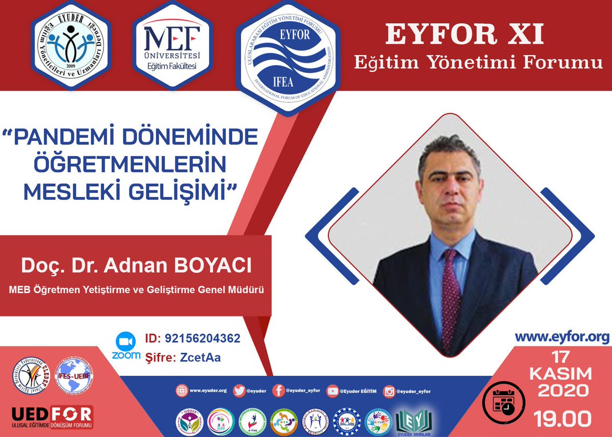 eyuder's tweet photo. #EYFORXI ( Eğitim Yönetimi Forumu )
MEB Öğretmen Yetiştirme ve Geliştirme Genel Müdürü Sayın Doç.Dr. Adnan BOYACI'nın "Pandemi Döneminde Öğretmenlerin Mesleki Gelişimi" konulu semineri ile başlıyor.
@adnanboyaci @ademcilek @tcmeb
@oygmmeb @uledef
İŞİMİZ EĞİTİM GÜCÜMÜZ EĞİTİM https://t.co/412WkWvfwc