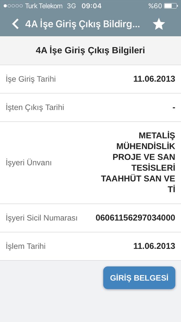 Bu belgeler e devlet sayfamda n beş aydır ihbar şikayet lerim oldu belgeleri var bu iş yerleri ardında kimler var özlük bilgilerim çalınarak bu sahte belgeler düzenlenmiş hepsi sahtedir resmî gibi gözüksede hala benim e devlet sayfamda bu belgeler