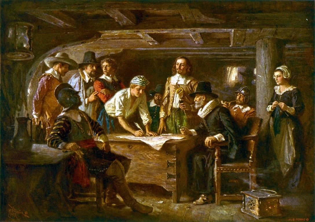 SierraUniEcho's tweet image. 11.11.1620 The #MayflowerCompact calling for “just and equal laws” was signed by 41 men on board the Mayflower #OTD after it landed at Cape Cod