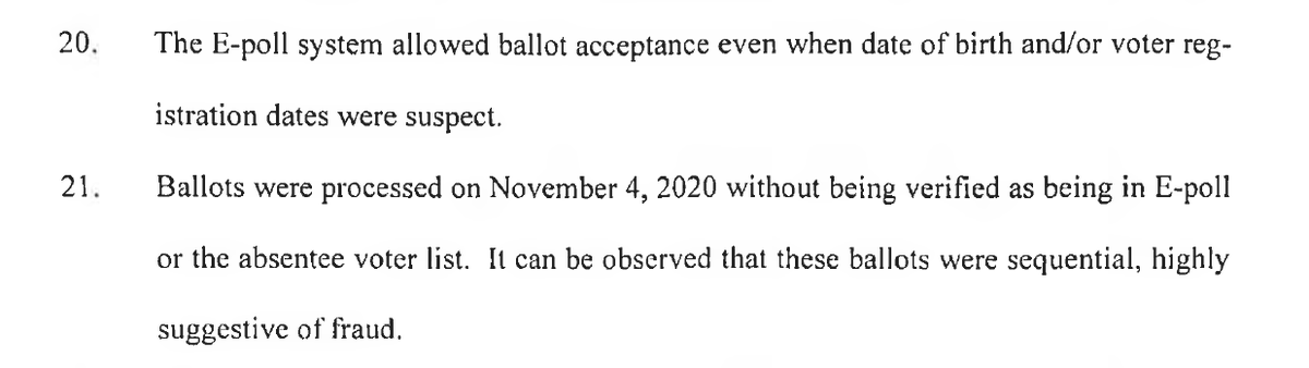 Here we go. One Republican poll watcher says some ballots were processed without being checked against the computer, and the ballots were "sequential, highly suggestive of fraud." (But there's no additional detail.)