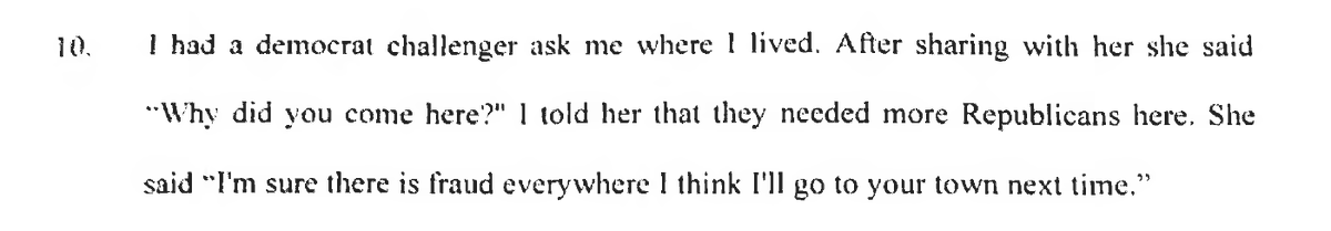 Backtalk from Democratic poll watcher.