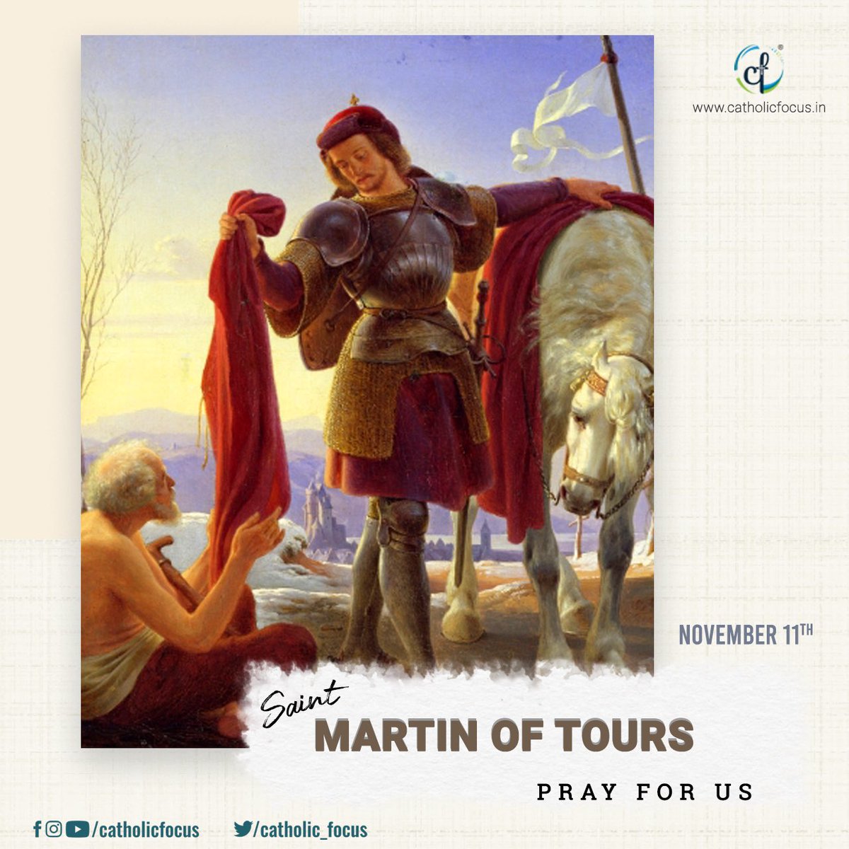 Catholic_Focus's tweet photo. ’Now let me fight for God. ......
I am a soldier of Christ- 
combat is not permitted me’
#Saint Martin of Tours

#Blessings #PrayerWarriors #WednesdayWisdom #CatholicTwitter #CatholicChurch 
#CatholicFaith #SyroMalabar
⁦@KalyanDiocese⁩ https://t.co/LYPo17F3wg