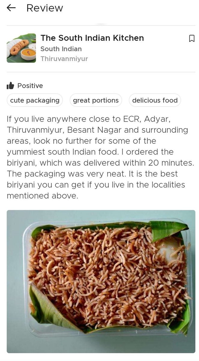 tskchennai's tweet photo. Our happy customer feedback (#zomato_review)...
Thank you for choosing TSK for having delightful Biryani. Overwhelmed with your review. (Avail 50% offers on TSK Combos via Zomato app) 

#TSK_Zomato #thesouthindiankitchen #chennai #ECR #ecrfood https://t.co/RSd36h0Z9l