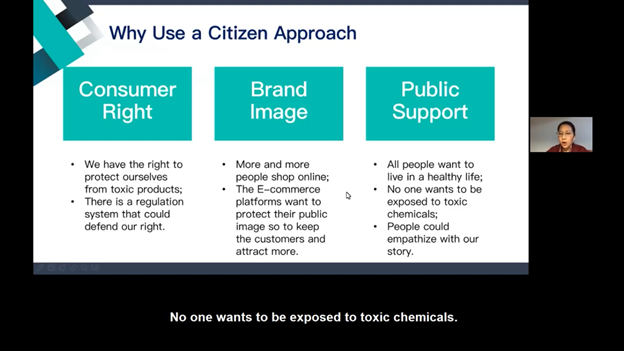 EWCoalition's tweet photo. Speaker #4, HE Linghui, of Toxics-free Corps shared their work on Detoxifying E-Commerce in China through #citizenscience
#toxicfree #nontoxicenvironment @ToxicsFree @SEIresearch @WECF_INT https://t.co/aTRa0vHxep