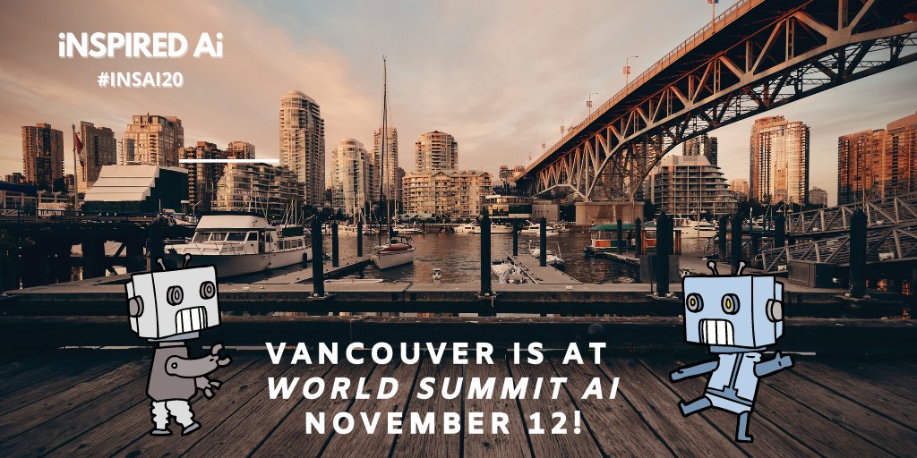 Vancouver, home to 🇨🇦’s #DigitalTechnologySupercluster, brings west coast savvy to #AI. Find out how at #INSAI20 with @VanEconomic, <a href="/AInBC1/">AInBC</a>, <a href="/DowntownAI/">Downtown.AI</a>, <a href="/xtractAI/">xtract ai</a>, <a href="/1QB_IT/">1QBit</a> and more. Register for free 🎁using code 1H100: worldsummit.ai